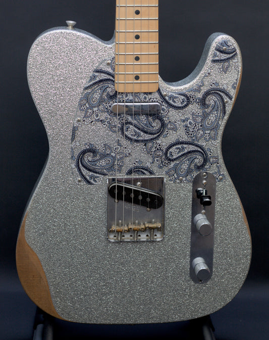 Fender Brad Paisley Road Worn Telecaster, Silver Sparkle, 2017 - 5.95lbs