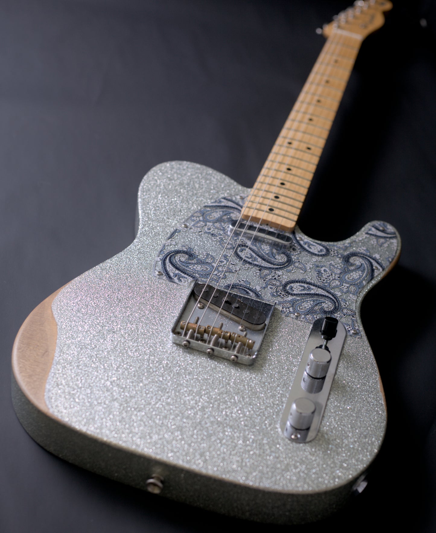 Fender Brad Paisley Road Worn Telecaster, Silver Sparkle, 2017 - 5.95lbs
