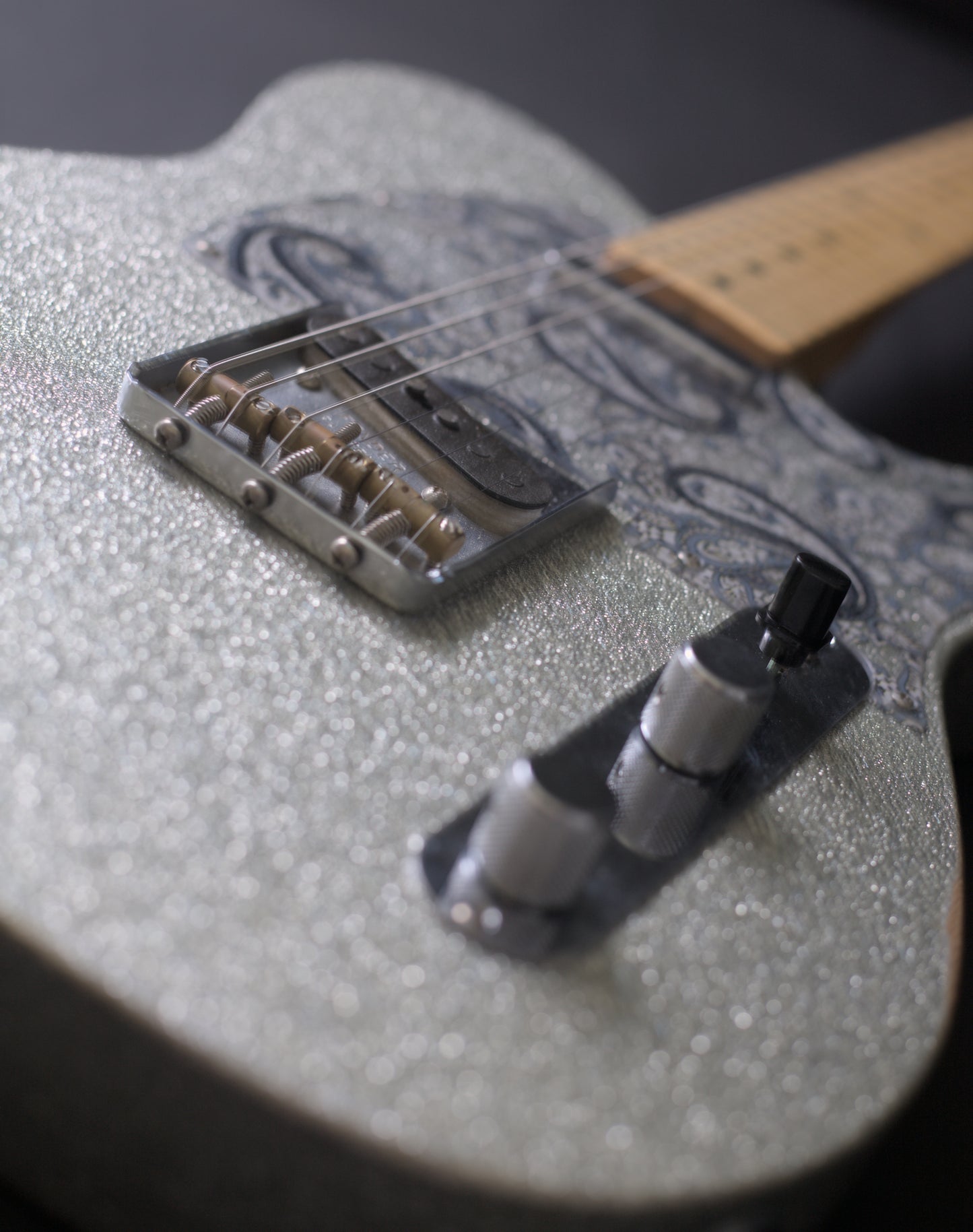 Fender Brad Paisley Road Worn Telecaster, Silver Sparkle, 2017 - 5.95lbs