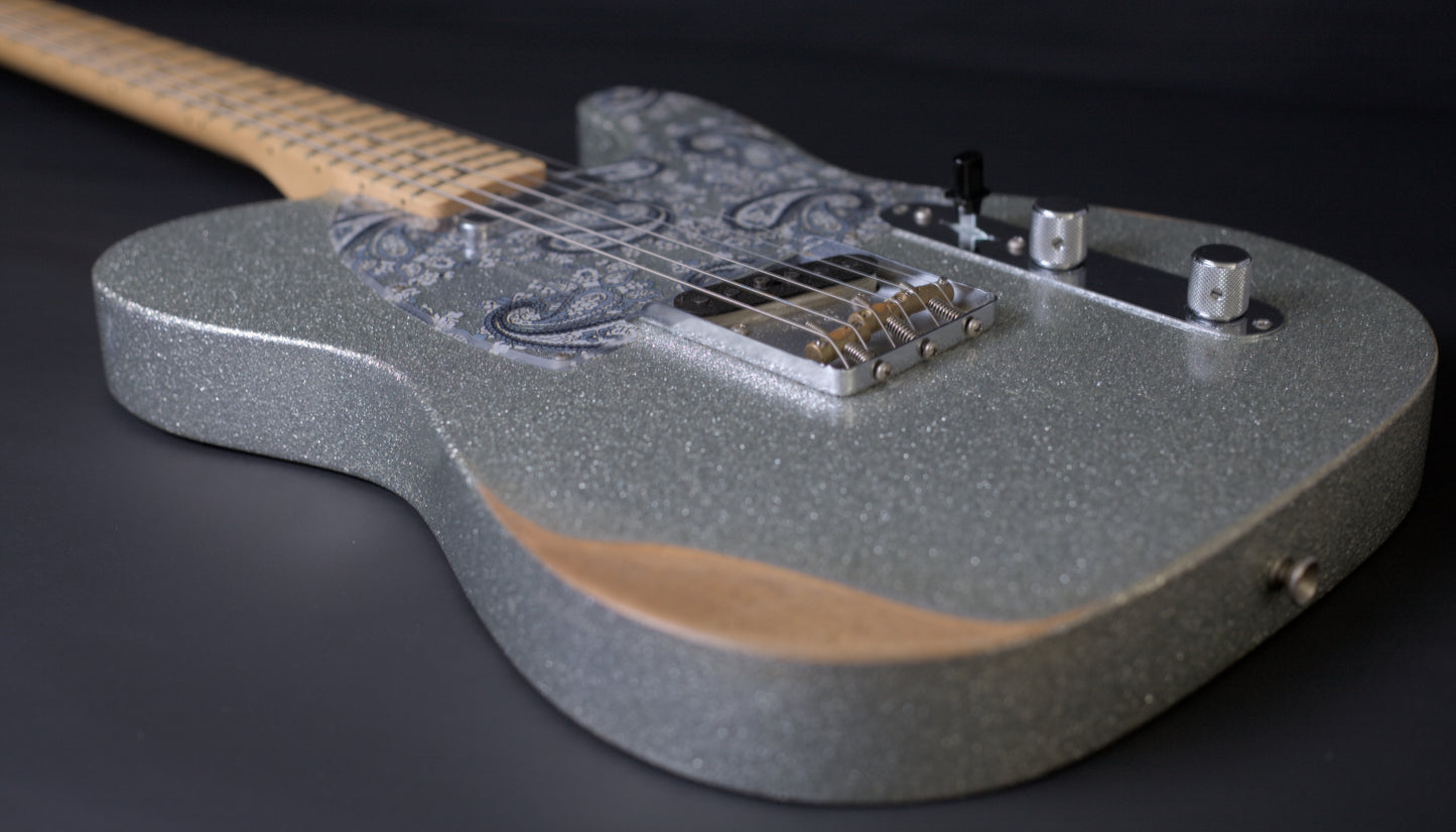 Fender Brad Paisley Road Worn Telecaster, Silver Sparkle, 2017 - 5.95lbs