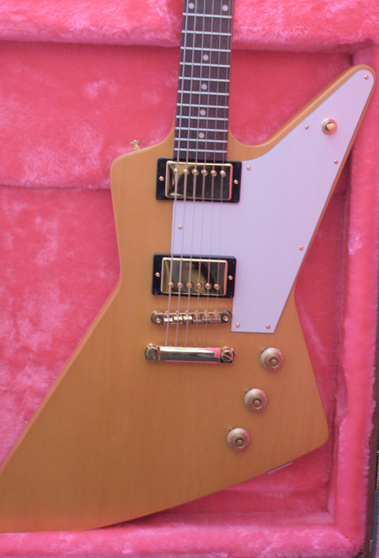 Epiphone "Inspired By Gibson" Custom 1958 Korina Explorer - Aged Natural - White Pickguard