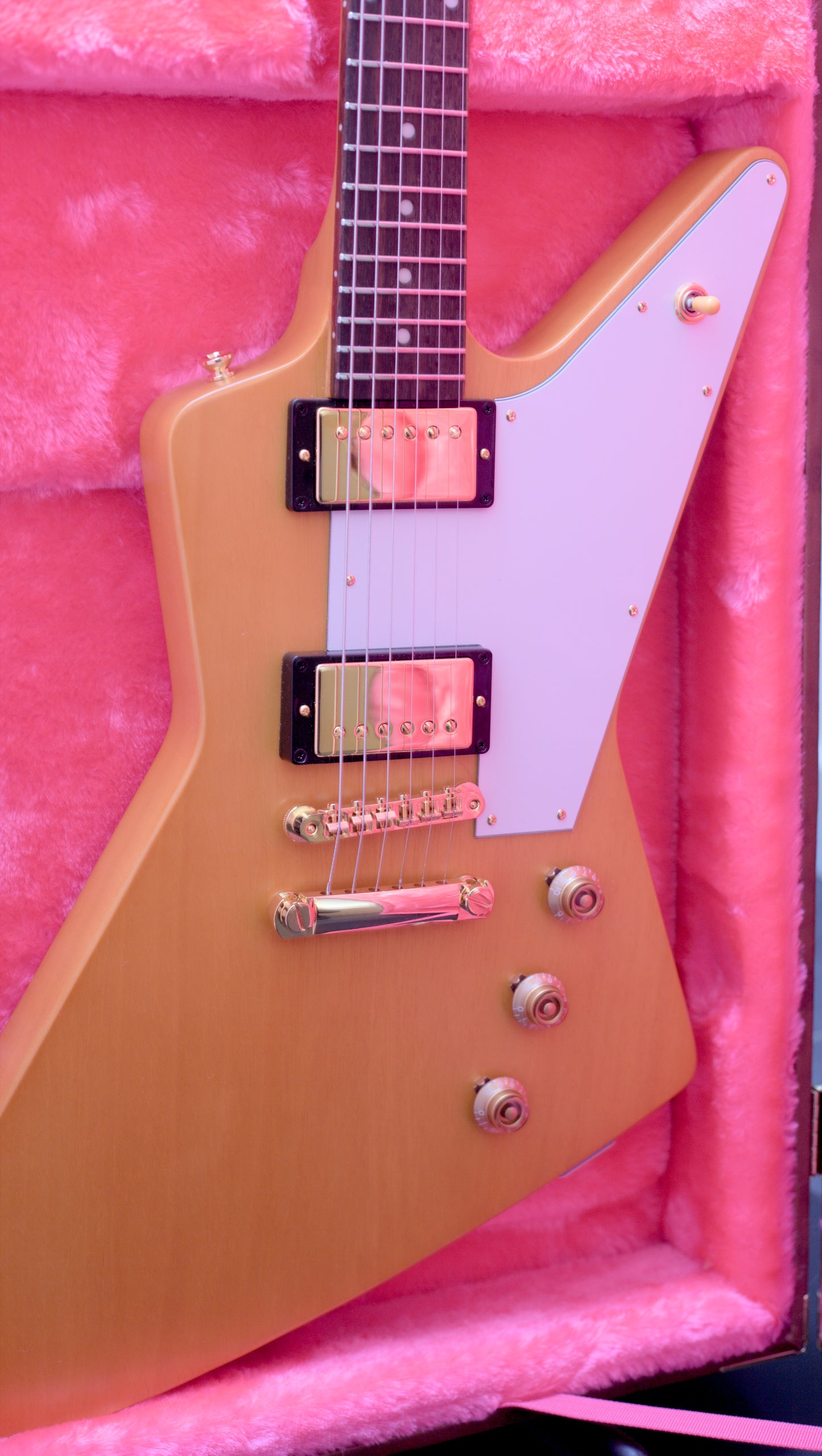 Epiphone "Inspired By Gibson" Custom 1958 Korina Explorer - Aged Natural - White Pickguard