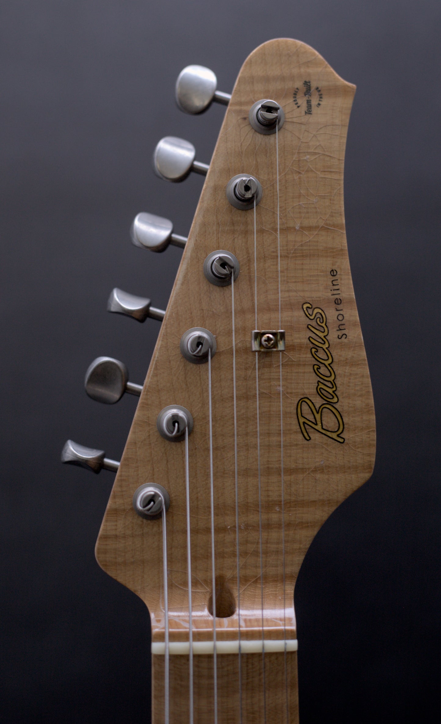 Seth Baccus Shoreline JM H90, Roasted Flame Maple Neck, Aged Nitro Shell Pink