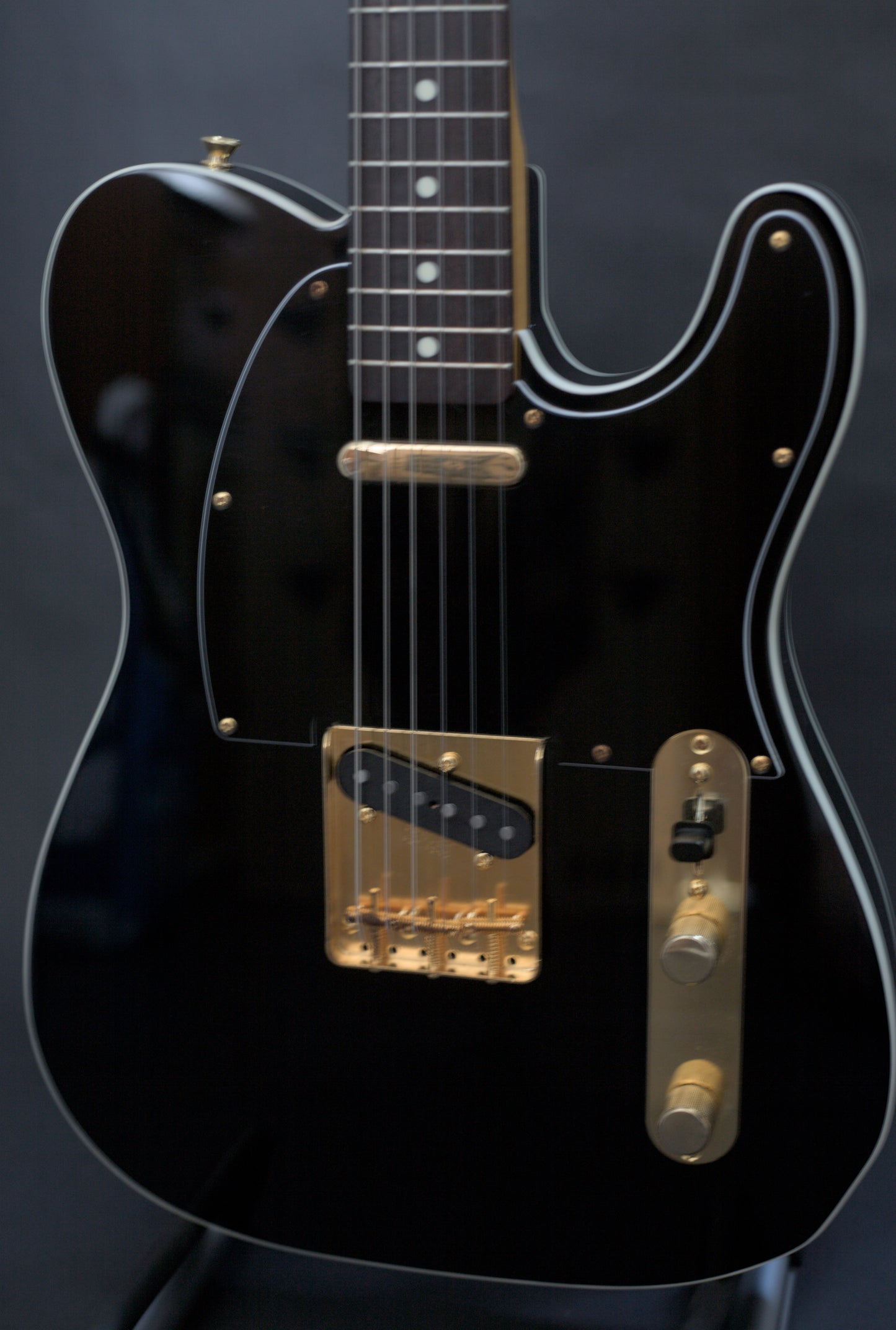 Fender Japan TL-62 Telecaster Custom Reissue MIJ, 2018, Black and Gold w/matching headstock