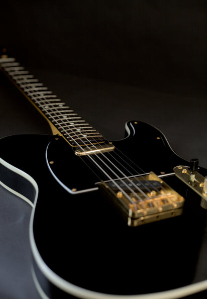 Fender Japan TL-62 Telecaster Custom Reissue MIJ, 2018, Black and Gold w/matching headstock