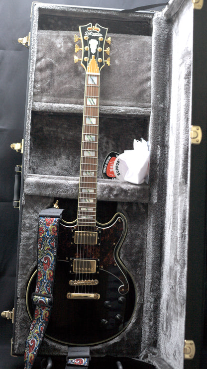 D'Angelico Deluxe Brighton, Black w/ original hard case