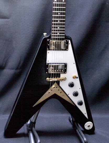 2000 Epiphone '58 Korina Flying V, Ebony - Made in Korea, w/ hard case