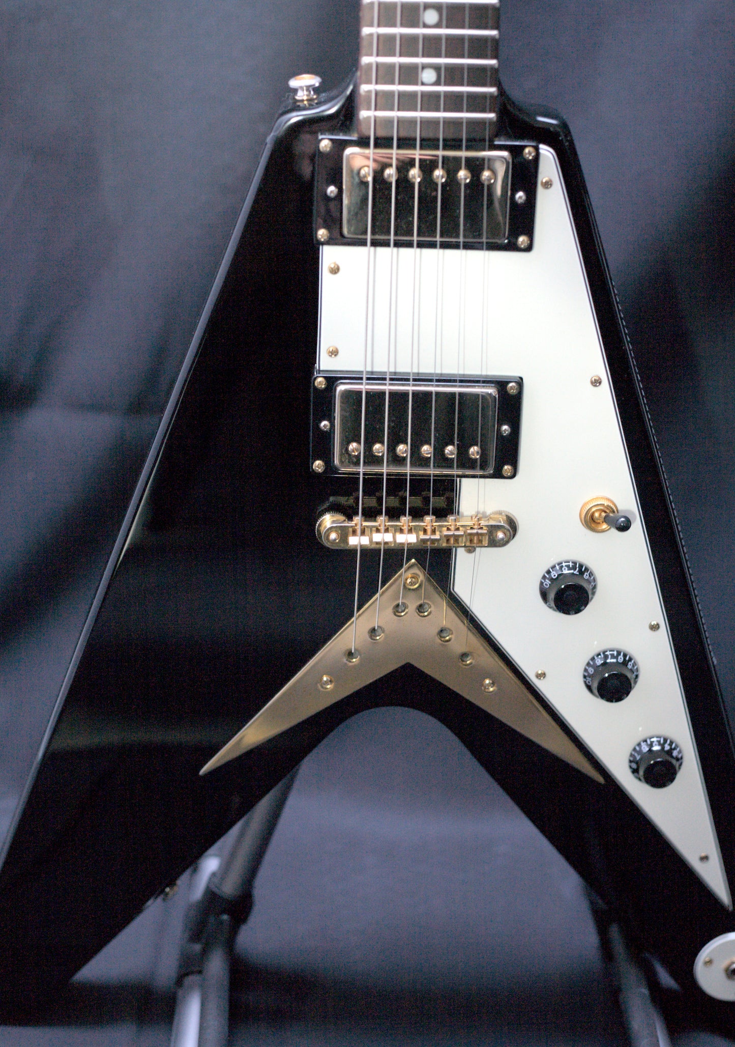 2000 Epiphone '58 Korina Flying V, Ebony - Made in Korea, w/ hard case