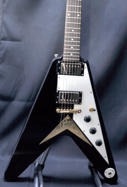 2000 Epiphone '58 Korina Flying V, Ebony - Made in Korea, w/ hard case