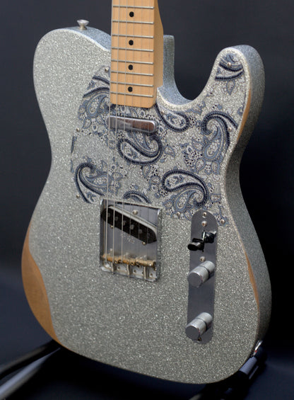 Fender Brad Paisley Road Worn Telecaster, Silver Sparkle, 2017 - 5.95lbs