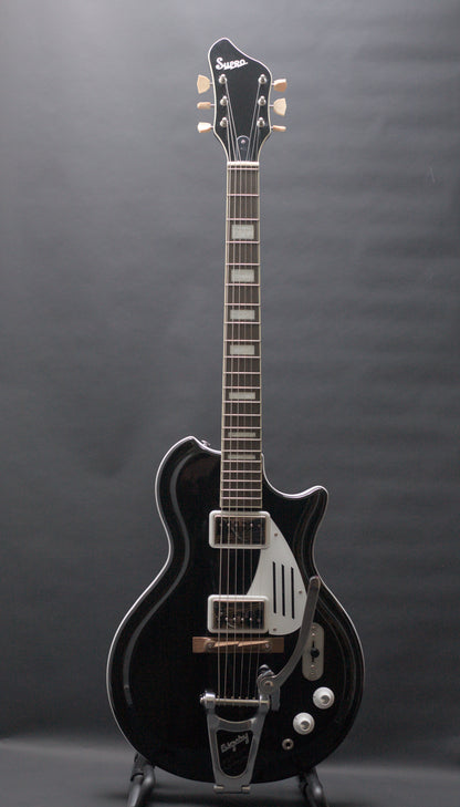 Supro Americana Series Black Holiday 1575JB with Bigsby - Jet Black