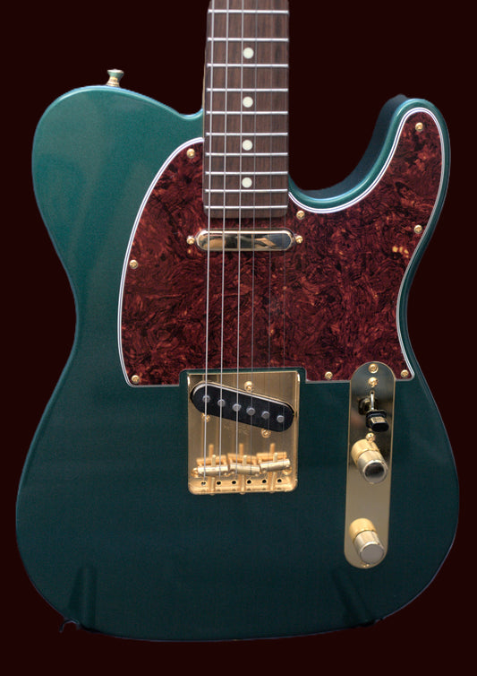 Fender MIJ FSR Collection Hybrid II Telecaster Japan 2024 - Sherwood Green Metallic Gold