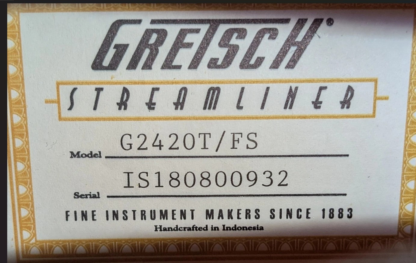 Gretsch G2420T/FS Factory Special Streamliner Hollow Body with Rosewood Fretboard, Bigsby 2018 - Candy Apple Red w/ hard case