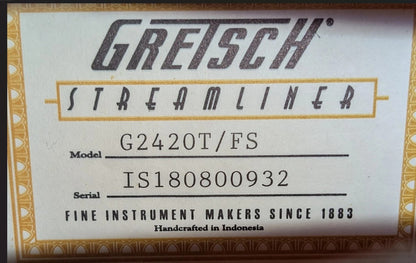 Gretsch G2420T/FS Factory Special Streamliner Hollow Body with Rosewood Fretboard, Bigsby 2018 - Candy Apple Red w/ hard case